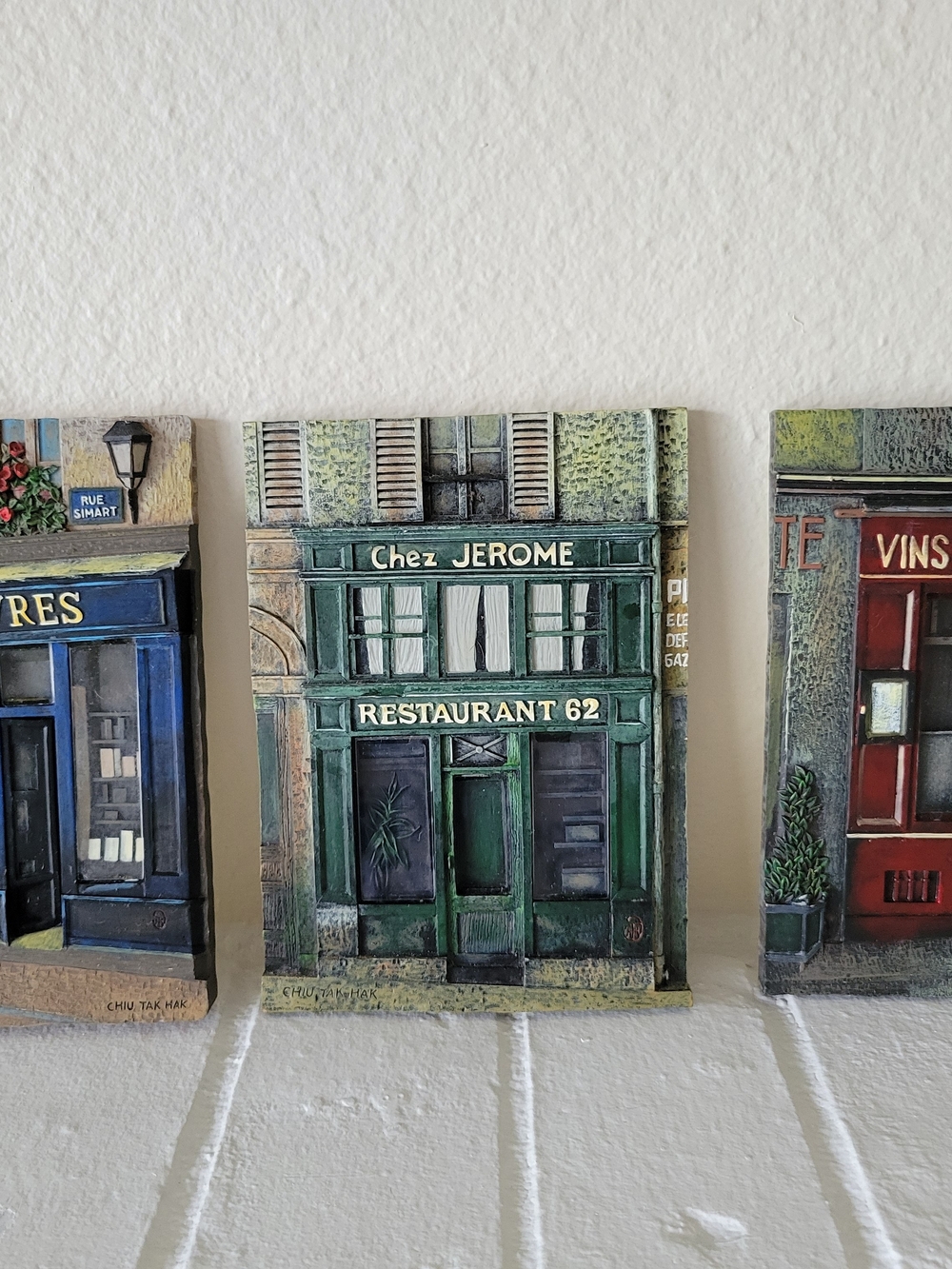Set of 3 3D resin parisian wall plagues by Chiu Tak Hak